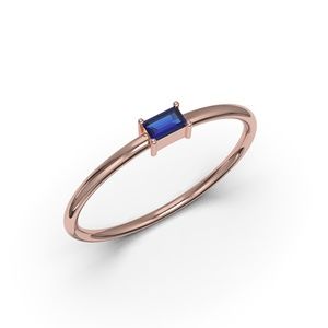 10K ROSE GOLD BAGUETTE CUT SAPPHIRE CZ RING